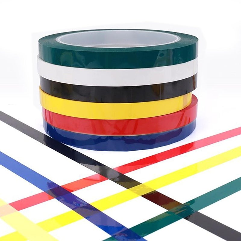 monochef 6 Pack 3mm 1/8 inch Width Graphic Tape Whiteboard Self Adhesive Chart Line Grid Marking Tapes Gridding Pinstripe Electrical Art Artist Tape, 108 feet feet Long Per Roll - Image 5